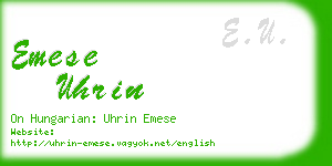 emese uhrin business card